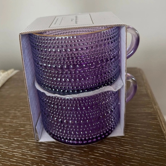 Cupcakes and Cashmere Set of 2 Purple Embossed 15 oz Glass Mug Set TikTok - Picture 3 of 4